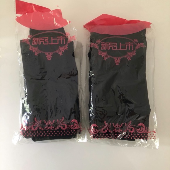 Set of 2 Fuzzy Black Leggings - Picture 2 of 6